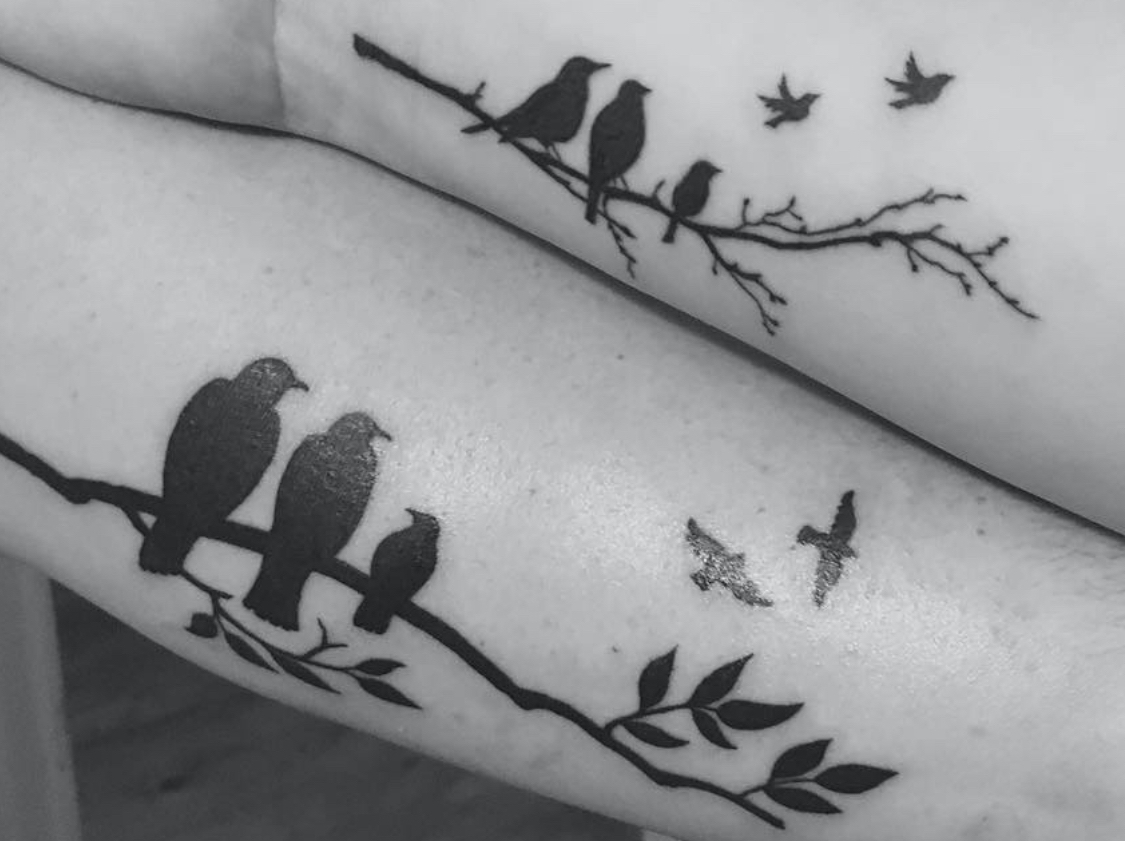 Miscarriage Tattoo - Birds On Branch and Flying